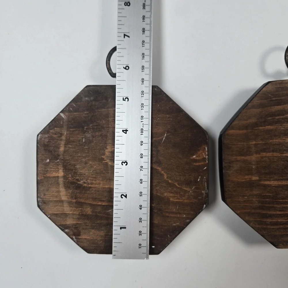 VTG Decorative Porcelain Mini Plates Mounted Wooden Wall Plaques Mid Century